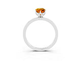 White gold Marquise Cut Citrine Solitaire Ring with Thin Band and Prong Setting_39