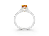 White gold Marquise Cut Citrine Solitaire Ring with Wide Band and Prong Setting_3