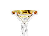 White gold Marquise Cut Citrine   Solitaire Twist Band Prong Setting Ring_17