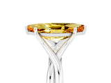 White gold Marquise Cut Citrine Solitaire Twist Band Prong Setting Ring_41