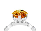 White gold Marquise Cut Citrine Solitaire Twisted Band with Round  Accents and Prong Setting_16