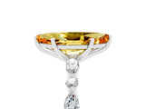 White gold Marquise Cut Citrine Solitaire with Side Stones on a Pavé Band and Four-Prong Setting_5