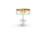 White gold Marquise Cut Citrine Stud Earrings_23