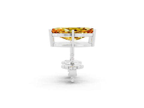 White gold Marquise Cut Citrine Stud Earrings_23