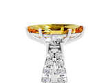 White gold Marquise Cut Citrine Three-Stone Ring with Pavé Split Shank and Four-Prong Setting_17
