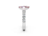 White gold Marquise Cut Cut Channel Set Diamond Engagement Ring with Four-Prong Setting_2