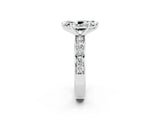 White gold Marquise Cut Cut Channel Set Diamond Engagement Ring with Four-Prong Setting_2