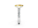 White gold Marquise Cut Cut Channel Set Diamond Engagement Ring with Four-Prong Setting_2