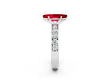 White gold Marquise Cut Cut Channel Set Diamond Engagement Ring with Four-Prong Setting_2