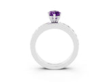 White gold Marquise Cut Cut Channel Set Diamond Engagement Ring with Four-Prong Setting_3