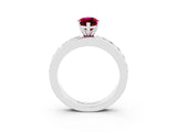 White gold Marquise Cut Cut Channel Set Diamond Engagement Ring with Four-Prong Setting_3
