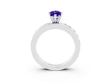White gold Marquise Cut Cut Channel Set Diamond Engagement Ring with Four-Prong Setting_3