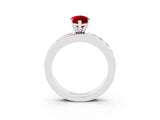 White gold Marquise Cut Cut Channel Set Diamond Engagement Ring with Four-Prong Setting_3