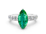 White gold Marquise Cut Cut Channel Set Diamond Engagement Ring with Four-Prong Setting