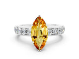 White gold Marquise Cut Cut Channel Set Diamond Engagement Ring with Four-Prong Setting