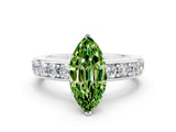 White gold Marquise Cut Cut Channel Set Diamond Engagement Ring with Four-Prong Setting