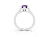 White gold Marquise Cut Cut Channel Set Solitaire Engagement Ring with Four-Prong Setting_3