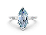 White gold Marquise Cut Cut Channel Set Solitaire Engagement Ring with Four-Prong Setting