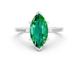 White gold Marquise Cut Cut Channel Set Solitaire Engagement Ring with Four-Prong Setting