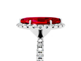 White gold Marquise Cut Cut Diamond Floral Halo Engagement Ring with Pavé Band and Prong Setting_5