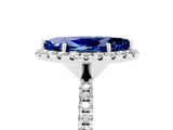 White gold Marquise Cut Cut Diamond Floral Halo Engagement Ring with Pavé Band and Prong Setting_5