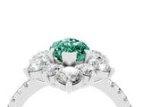 White gold Marquise Cut Cut Diamond Floral Halo Pave Band with Prong Setting_4
