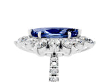White gold Marquise Cut Cut Diamond Floral Halo Pave Band with Prong Setting_5