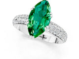 White gold Marquise Cut Cut Diamond Milgrain Marquise Band with Prong Setting_1