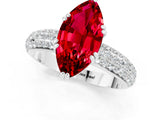 White gold Marquise Cut Cut Diamond Milgrain Marquise Band with Prong Setting_1