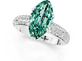 White gold Marquise Cut Cut Diamond Milgrain Marquise Band with Prong Setting_1