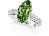 White gold Marquise Cut Cut Diamond Milgrain Marquise Band with Prong Setting_1