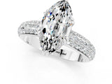 White gold Marquise Cut Cut Diamond Milgrain Marquise Band with Prong Setting_1