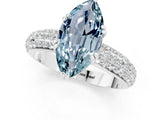 White gold Marquise Cut Cut Diamond Milgrain Marquise Band with Prong Setting_1