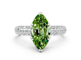 White gold Marquise Cut Cut Diamond Milgrain Marquise Band with Prong Setting