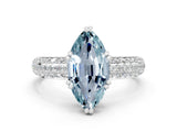 White gold Marquise Cut Cut Diamond Milgrain Marquise Band with Prong Setting