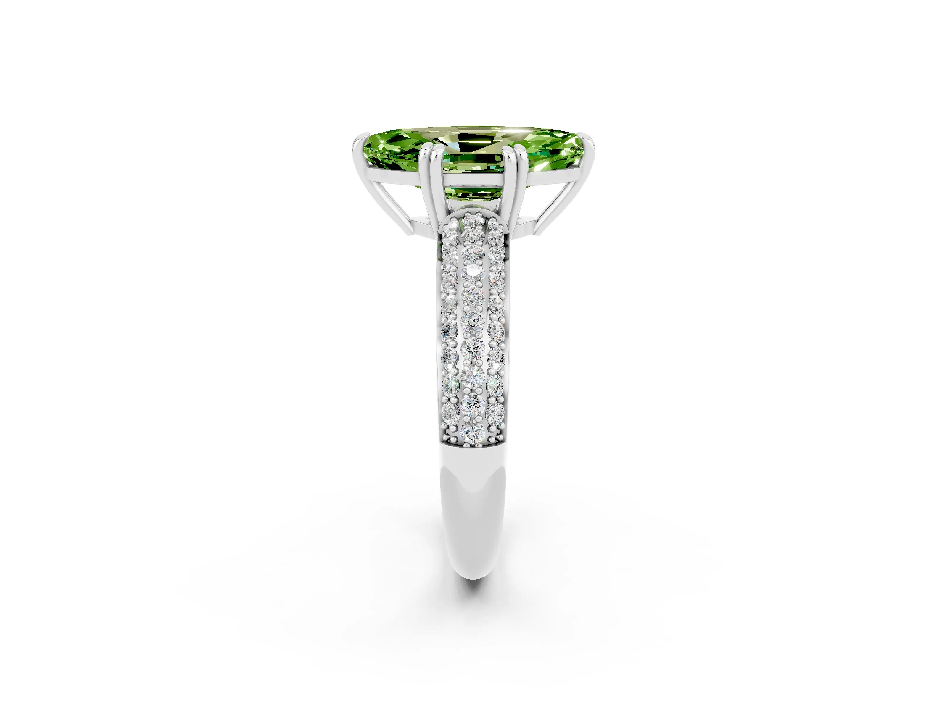 White gold Marquise Cut Cut Diamond Milgrain Marquise Band with Prong Setting_2