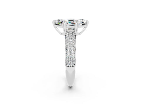 White gold Marquise Cut Cut Diamond Milgrain Marquise Band with Prong Setting_2
