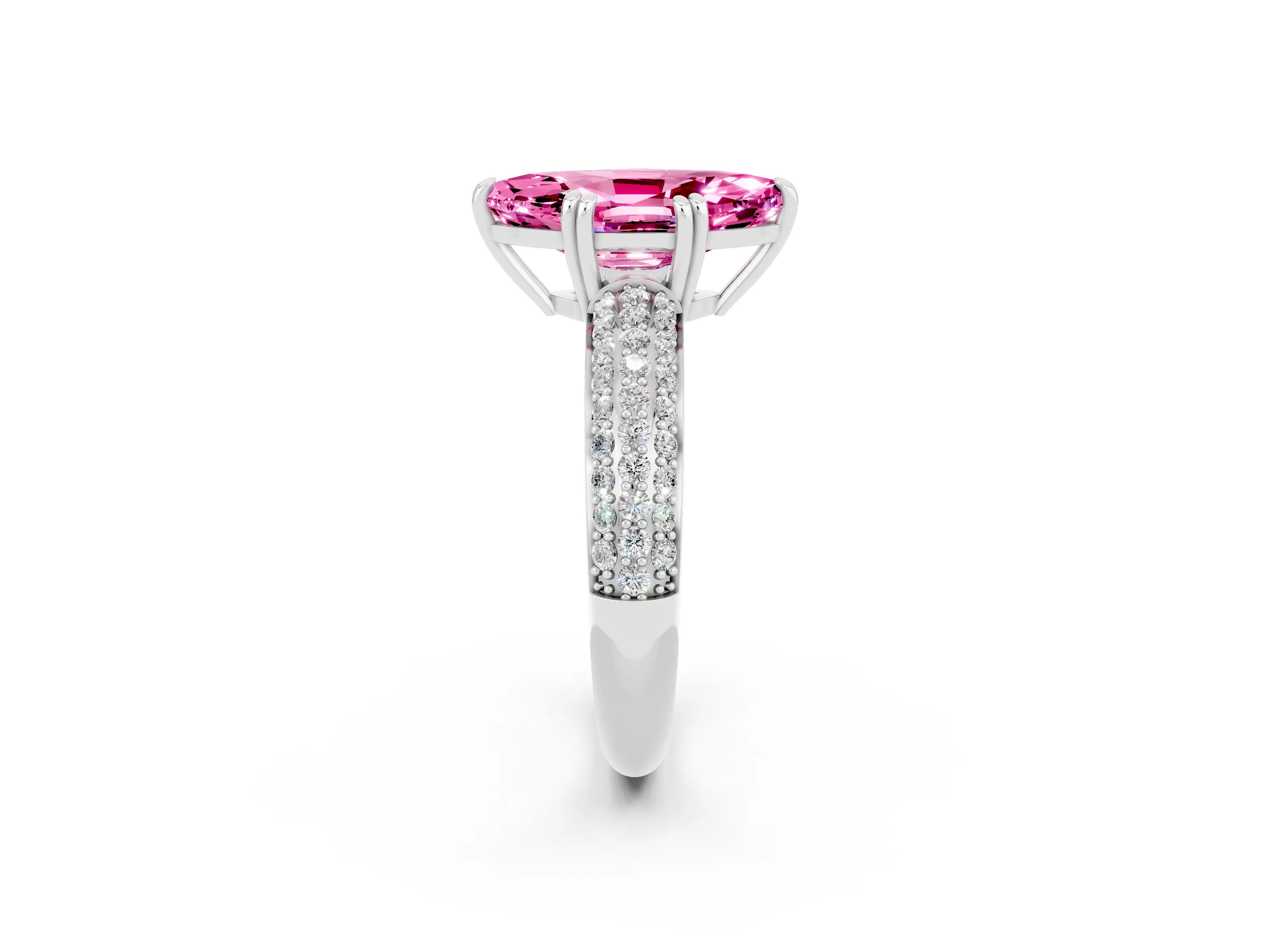 White gold Marquise Cut Cut Diamond Milgrain Marquise Band with Prong Setting_2