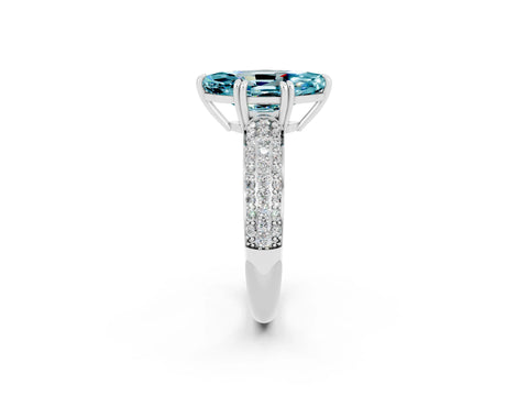 White gold Marquise Cut Cut Diamond Milgrain Marquise Band with Prong Setting_2