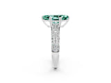 White gold Marquise Cut Cut Diamond Milgrain Marquise Band with Prong Setting_2