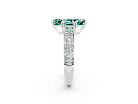 White gold Marquise Cut Cut Diamond Milgrain Marquise Band with Prong Setting_2