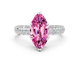 White gold Marquise Cut Cut Diamond Milgrain Marquise Band with Prong Setting