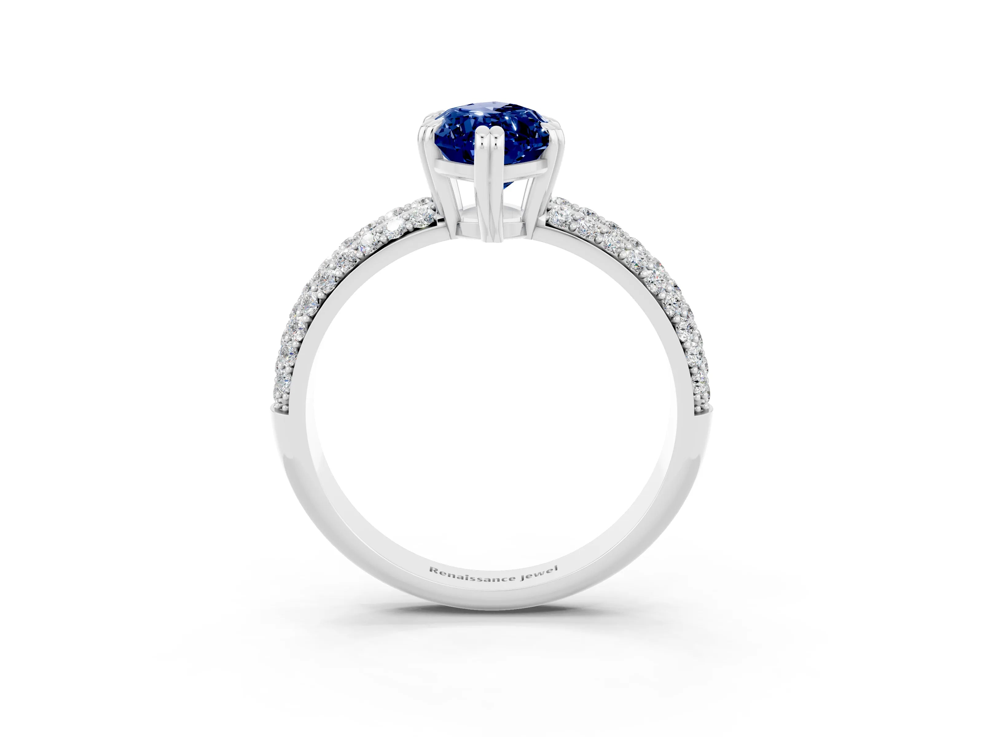White gold Marquise Cut Cut Diamond Milgrain Marquise Band with Prong Setting_3