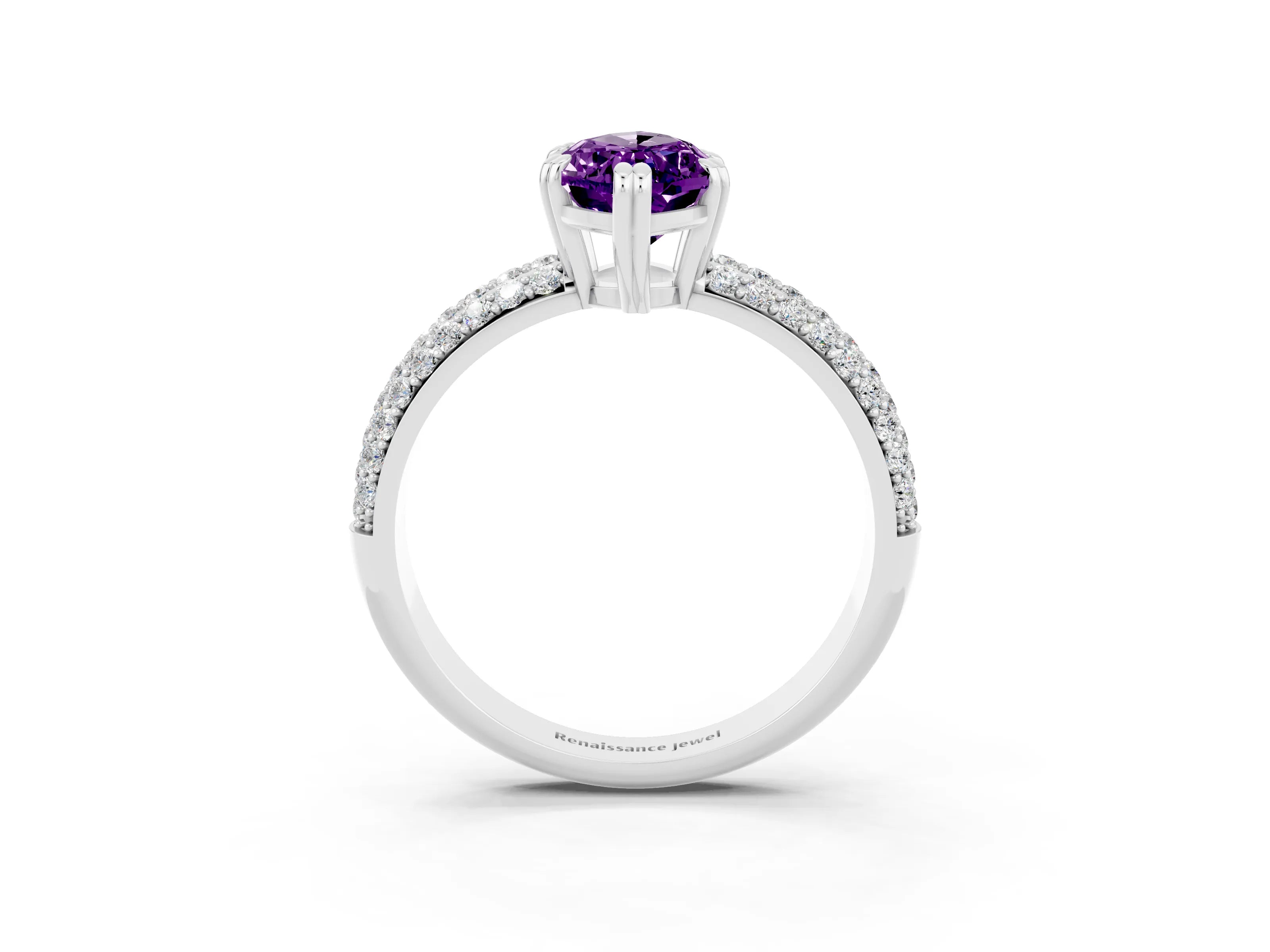 White gold Marquise Cut Cut Diamond Milgrain Marquise Band with Prong Setting_3