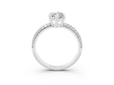 White gold Marquise Cut Cut Diamond Milgrain Marquise Band with Prong Setting_3