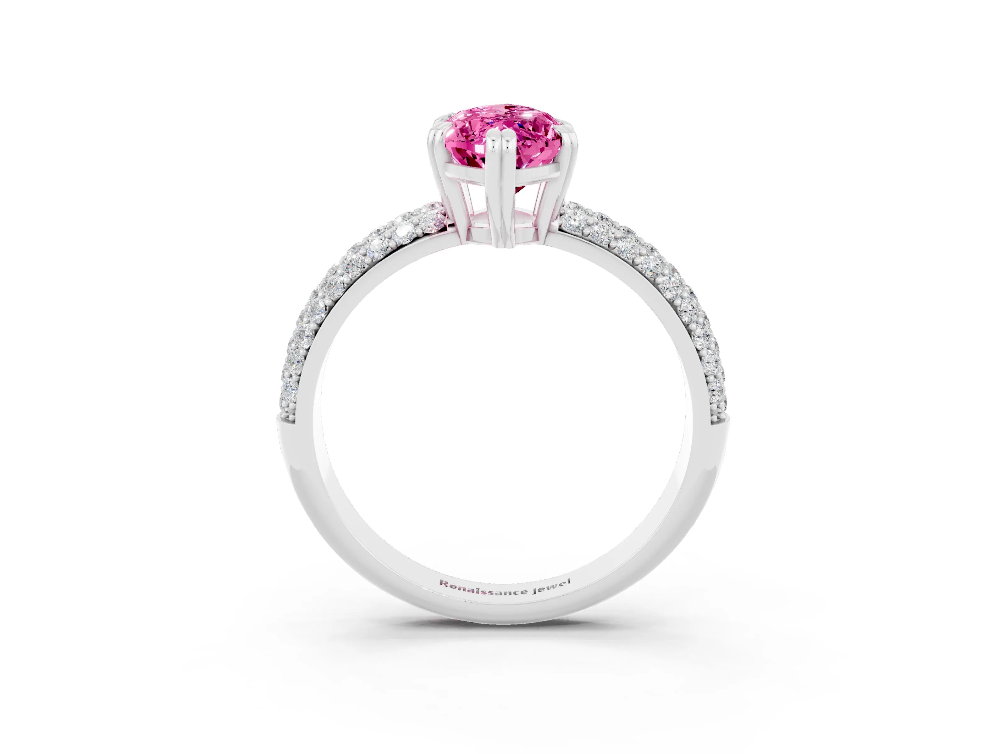 White gold Marquise Cut Cut Diamond Milgrain Marquise Band with Prong Setting_3