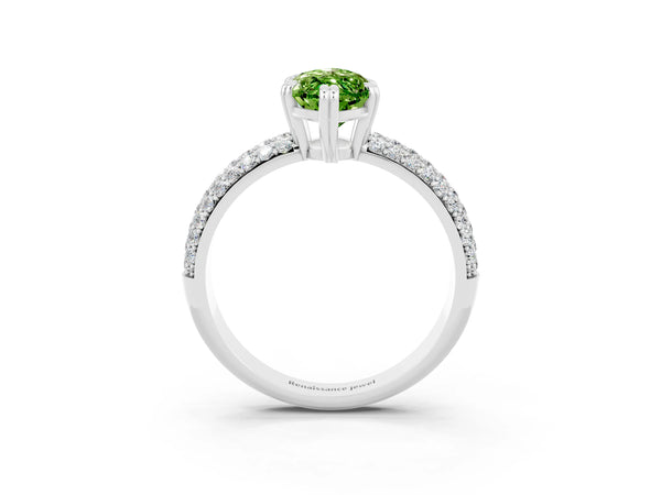 White gold Marquise Cut Cut Diamond Milgrain Marquise Band with Prong Setting
