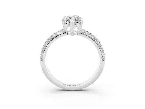 White gold Marquise Cut Cut Diamond Milgrain Marquise Band with Prong Setting_3