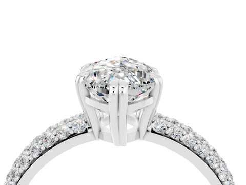 White gold Marquise Cut Cut Diamond Milgrain Marquise Band with Prong Setting_4