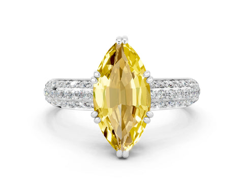 White gold Marquise Cut Cut Diamond Milgrain Marquise Band with Prong Setting